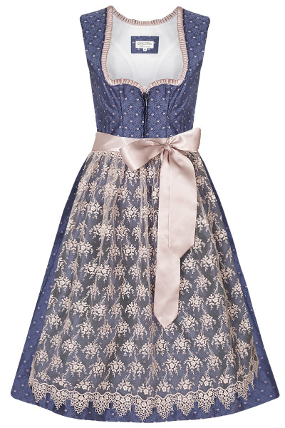 Midi Dirndl Glockenbach Glitter, blue/rose